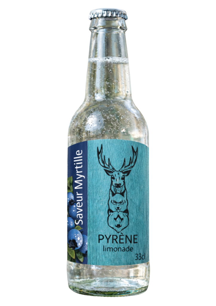 Bouteille de 33cl de limonade myrtille Pyrène