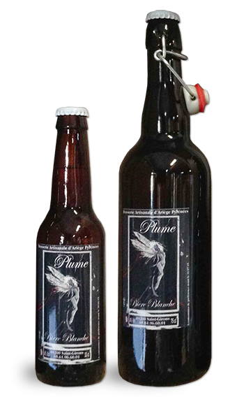 Bouteille de 33cl et 75cl de la bière Plume