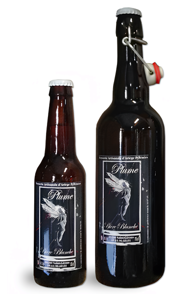 Bouteille de 33cl et 75cl de la bière La Plume